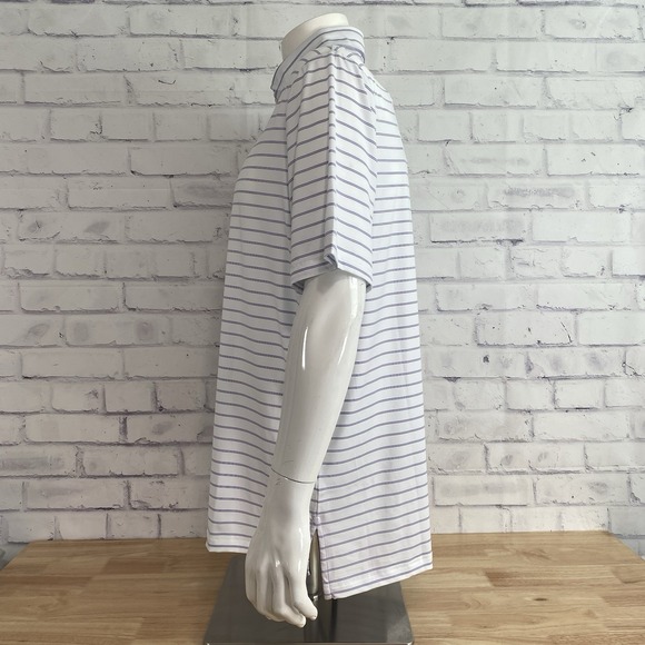 RLX Shirt Men's Large Polo Ralph Lauren 1/15 White Striped UV Golf NWT - Picture 4 of 14